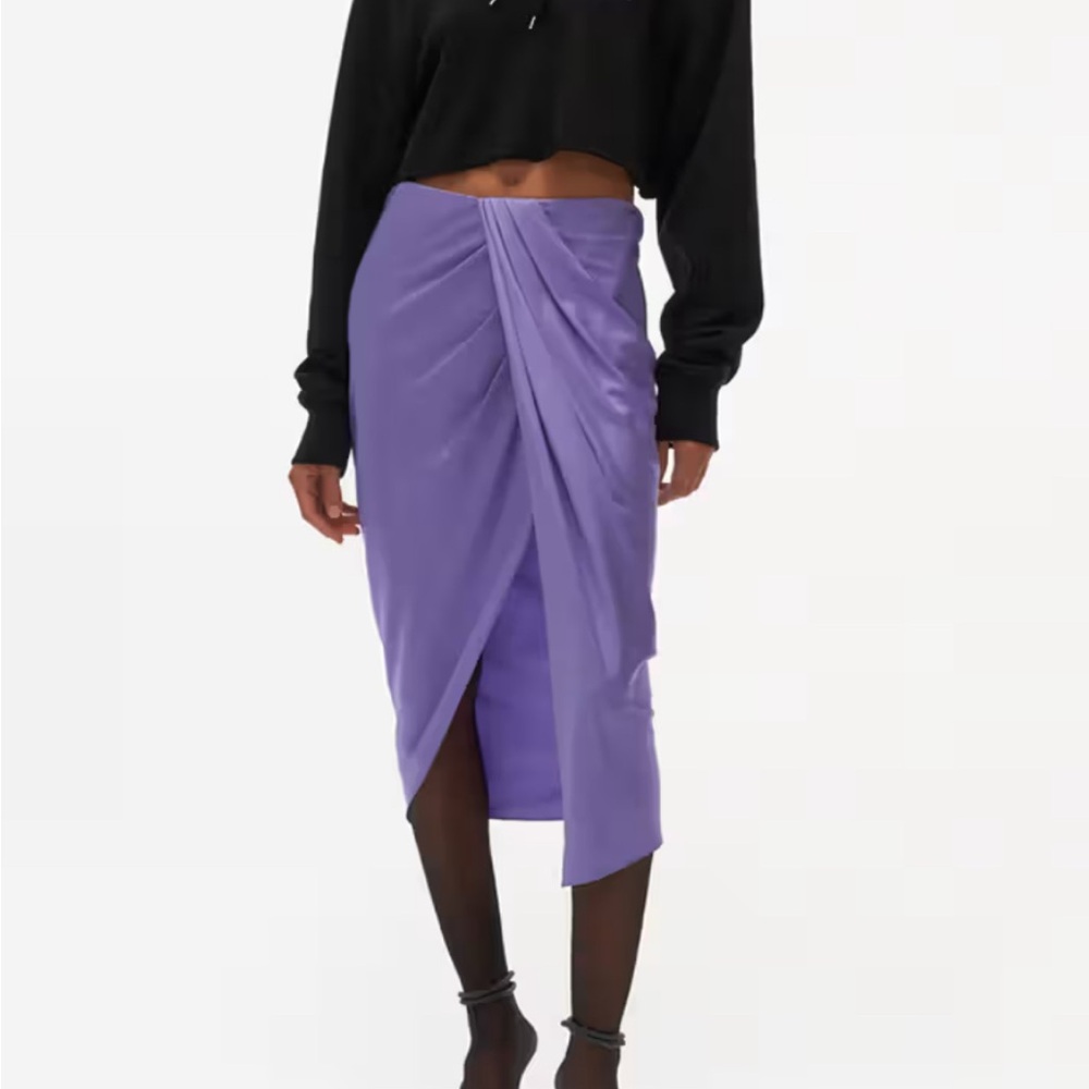 Helmut Lang Purple Midi Skirt